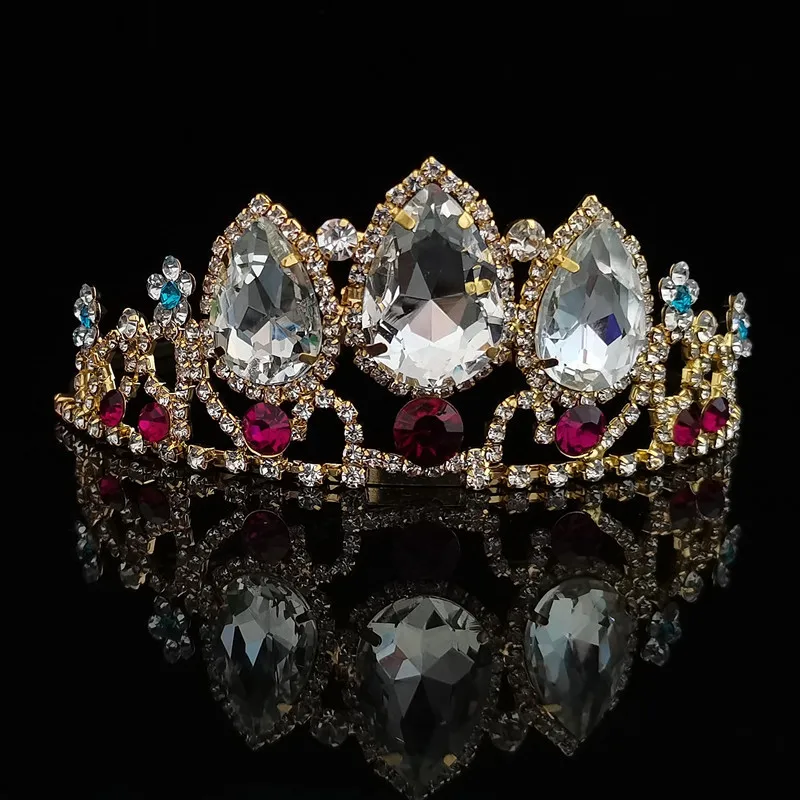 Bride Wedding TiarasBaroque Headpiece AB Crystal Rhinestone Crown Girl Princess Diadem Wedding Photography Hair Accessories - 2