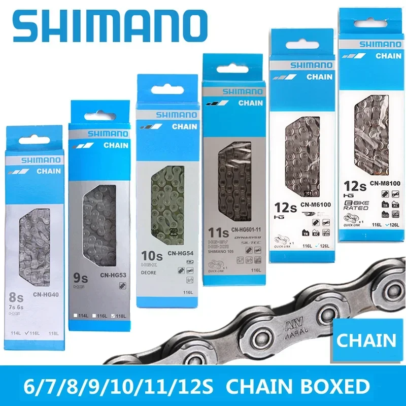 

Велосипедные цепи Shimano, скорость 8 9 10 11, IG51 HG40 HG53 HG54 HG73 HG75 HG95 HG601 HG701 HG901 116 звеньев, цепь для горных и шоссейных велосипедов