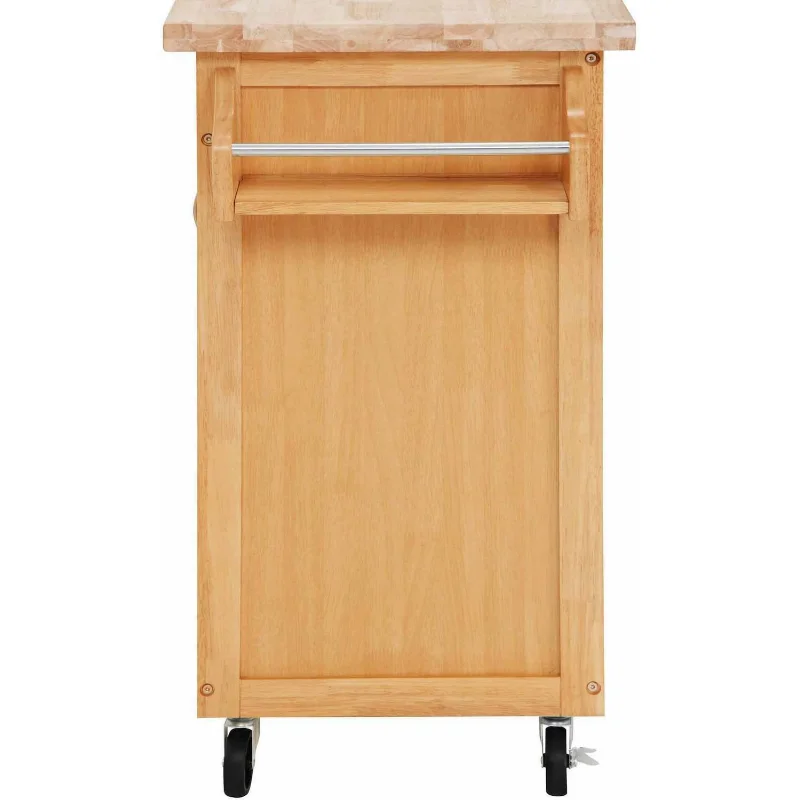 Mainstays Kitchen Island Cart with Drawer and Storage Shelves, White