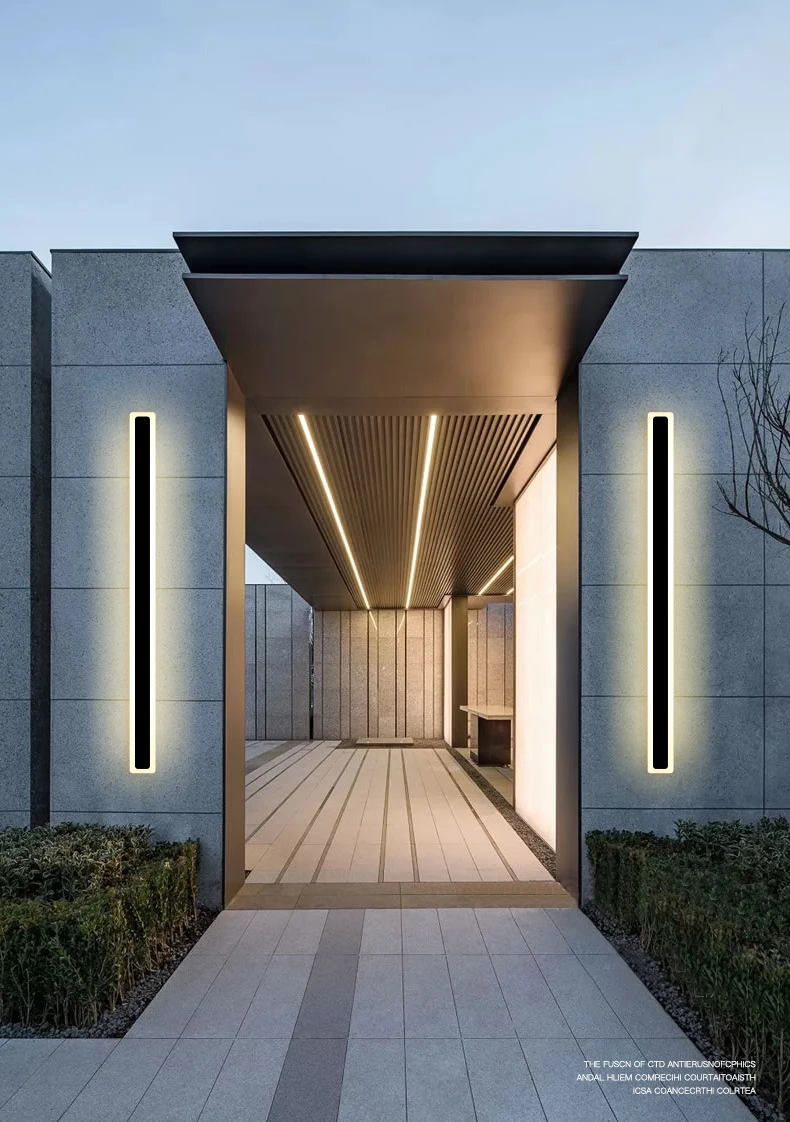 Description Picture 2 of itemOutdoor wall lamp waterproof modern simple villa courtyard wall lamp outdoor balcony night view decorative strip courtyard lamp