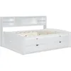 Full Size Captain Bed with Storage Drawers, Wood Daybed with Bookcase Headboard, Full Bookcase Daybeds with 2 Storage Cabinets 4
