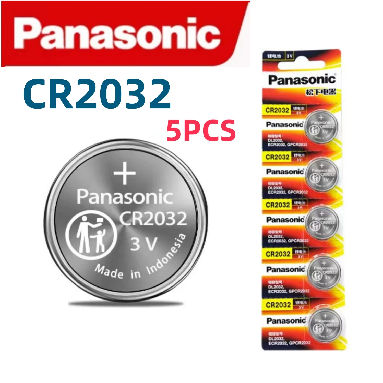 Baterías Panasonic CR2032 3V - Pilas De Litio Tipo Moneda, Pack Individual, Ideal Para Llaveros Y Más