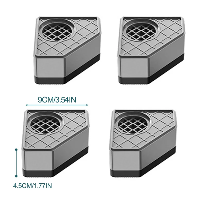 4 PCS/Set Anti Vibration Pads ABS Rubber Feet Legs Mat Silent Support Dampers Stand for Washing Machine Refrigerator Furniture