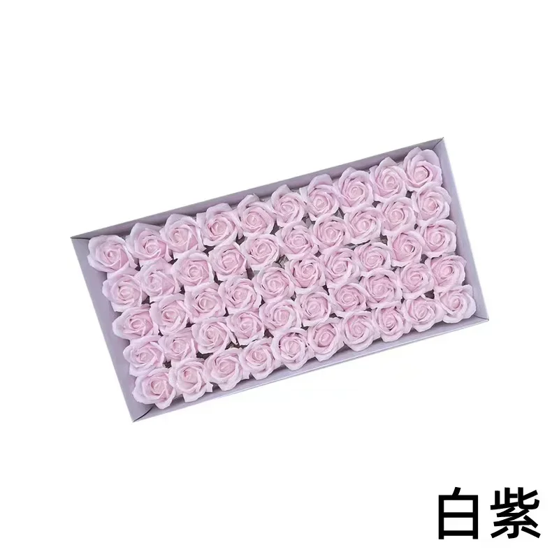 thumbnail image 1 of Venta al por mayor de fábrica, 50 unidades de cabezas de rosas de jabón, caja de regalo con aroma floral, ramo de flores de jabón decorativo artificial para fiesta de boda, 1 of 5