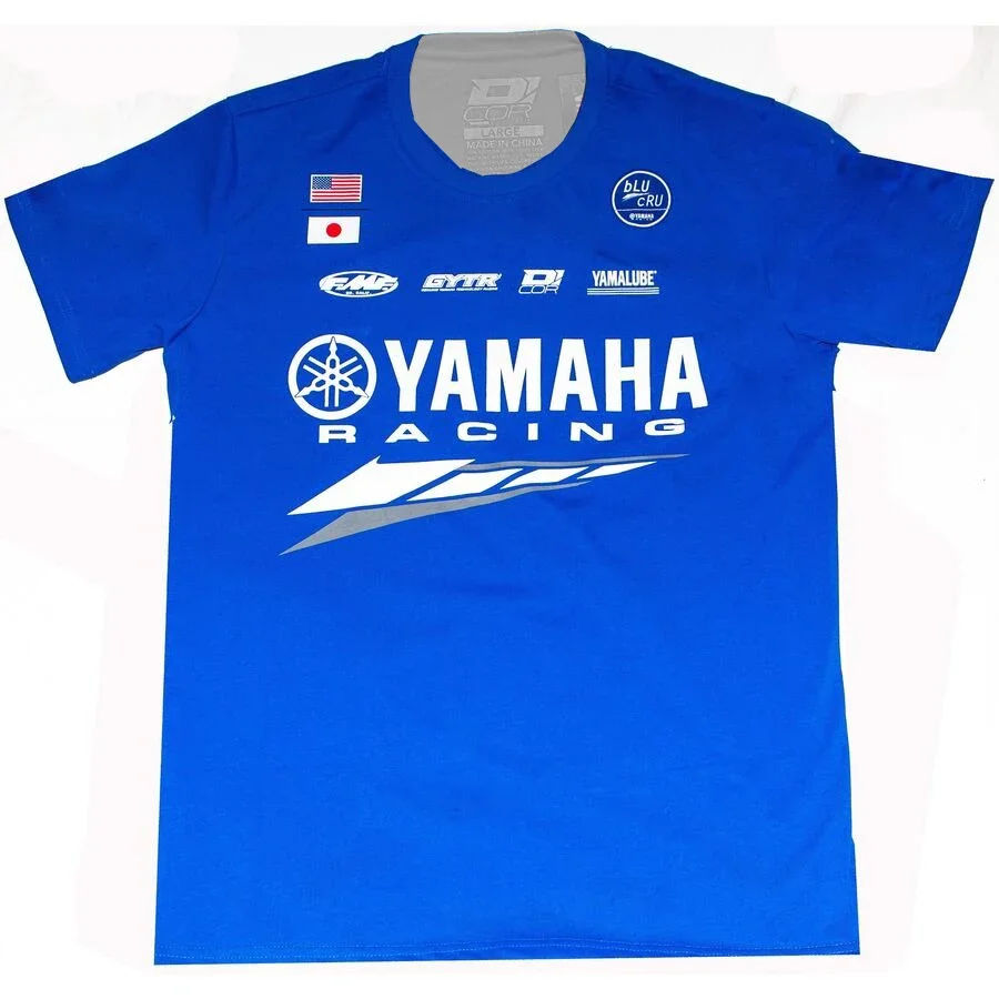thumbnail image 1 of Ropa de equipo de carreras de verano, camisetas Yamaha, ropa para hombre y mujer, camisetas de manga corta con cuello redondo, camisetas ligeras y suaves de secado rápido, 1 of 4