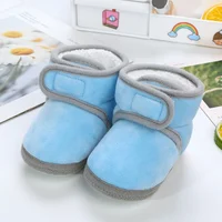 Winter Baby Boots Newborn Warm Plush Soft Sole Prewalkers Shoes Girls Boys Solid Snow Boots Infant Toddler First Walkers 3