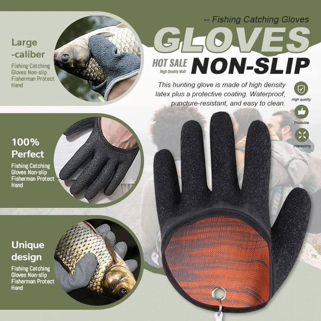 Fishing Catching Gloves Non-slip Fisherman Glove With Hooks, Professional  Fish Hunting Gloves Gifts