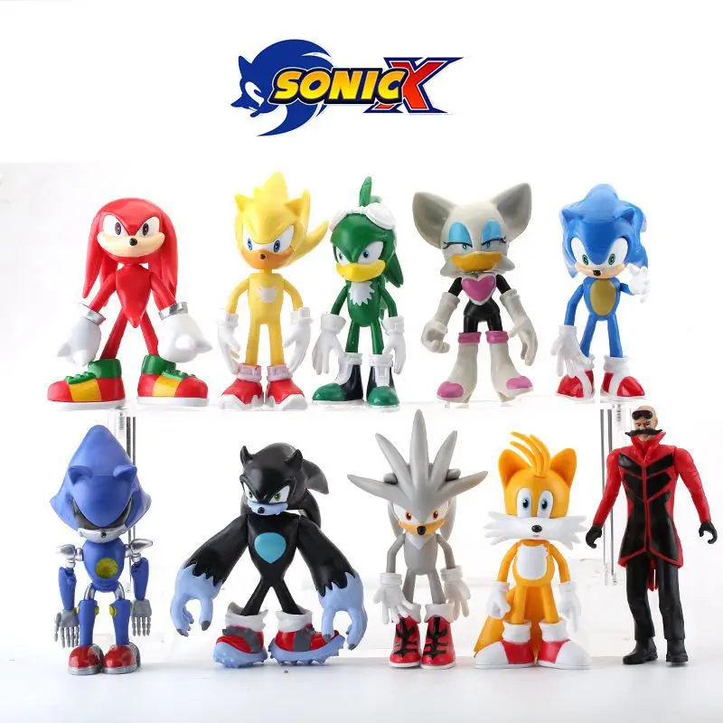 Super Sound Sonic Movie Game Bonecas para Crianças, PVC Figura
