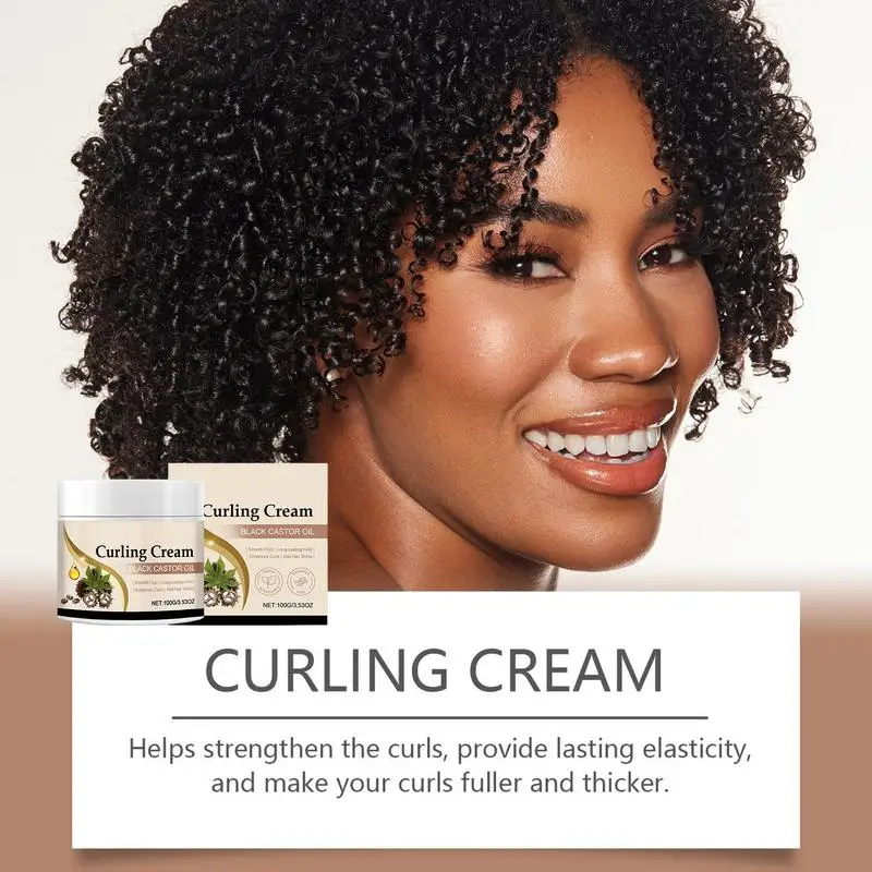 Oil Curl Cream 100g Non-Greasy Moisturizing Hair Cream Long Lasting Smoothing Anti-Frizz Lotion Defines & Enhances Curls & Waves