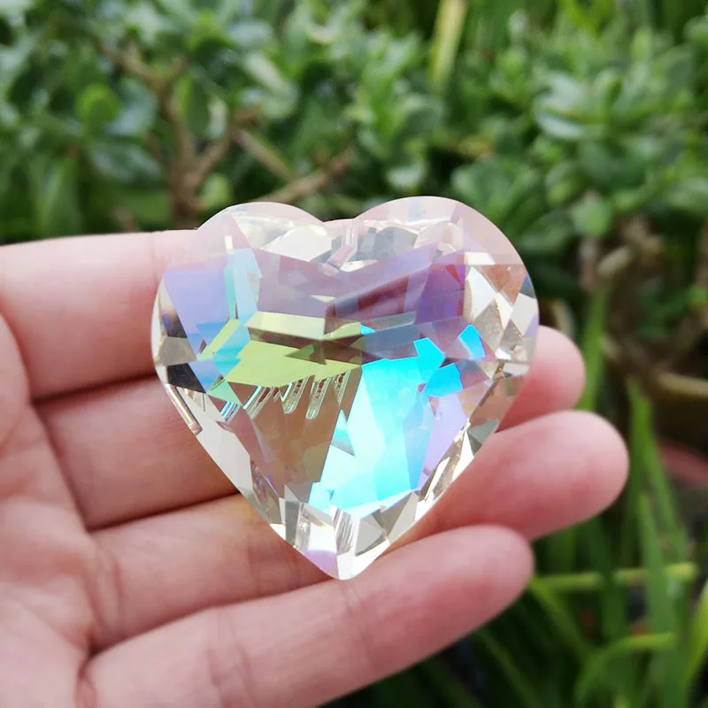 Crystal Suncatcher Heart Pendant Chandelier Prisms Rainbow Maker Hanging Drops for DIY Ornament Home Wedding Window Decor Craft sun catcher crystal pendant sun catchers window ornament