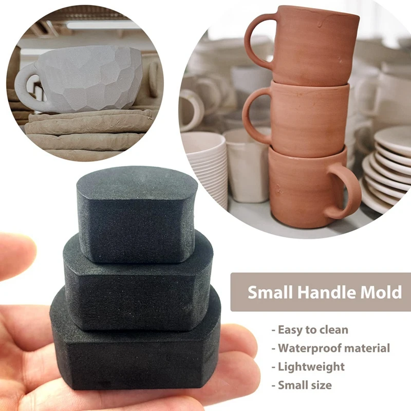 Mug Handle Molds 12Pcs polymer clay tools,pottery tools,clay sculpting tools,pottery sculpting tools,clay craft tool Waterproof Pottery For Clay Small Mug Handle Forms For Small Cups Making Tool Pottery