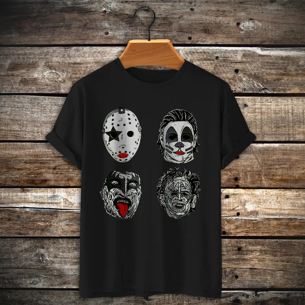 Kiss Rock Album T Shirt Paul Stanley Gene Simmons Ace Frehley Peter Criss Maniche Lunghe O Corte