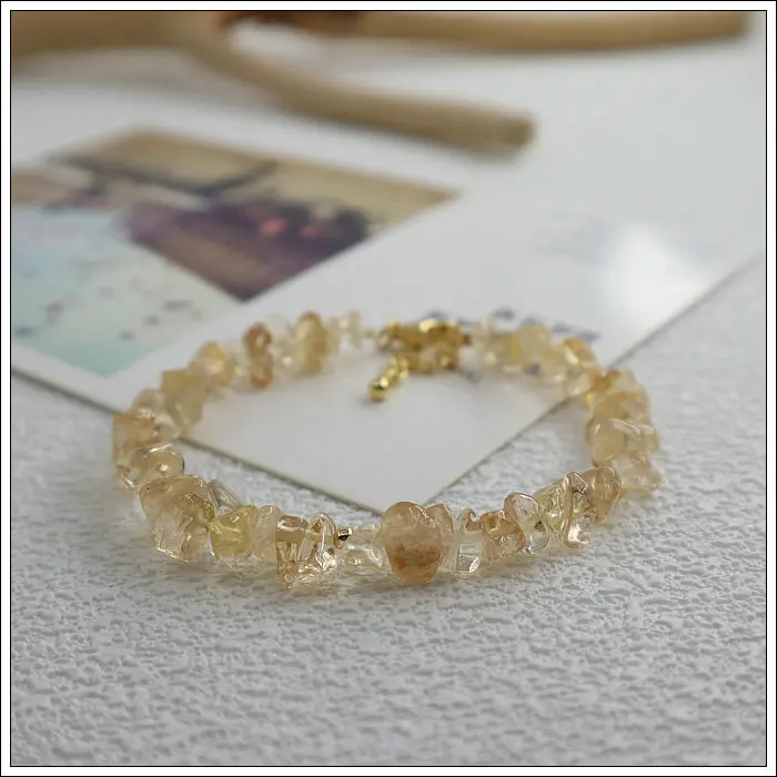 Raw Ore Natural Transparent Citrine Bracelet Single Ring Ornament Female