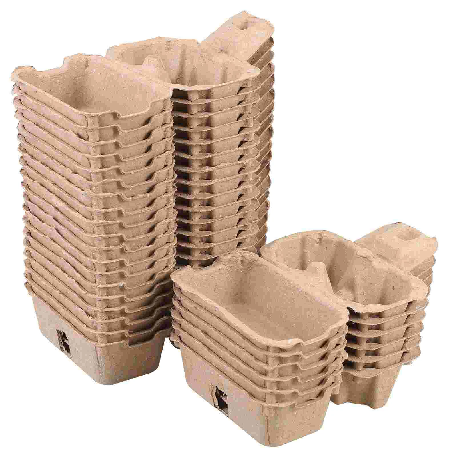 25 Pcs Paper Pulp Egg Trays Cardboard Cartons Native Packaging Box Eggs Lid Organizer for Fridge
