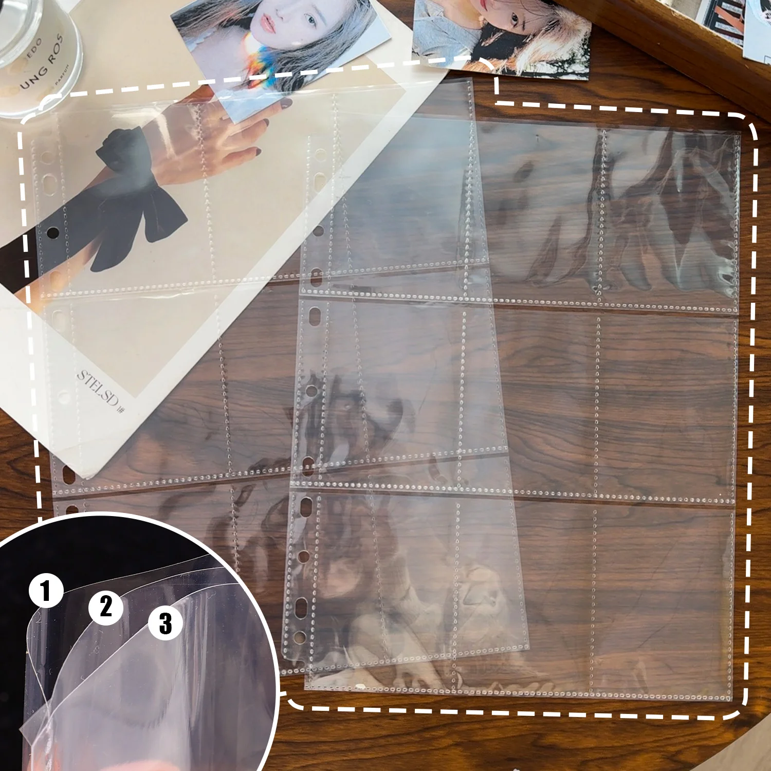 A4 Size 9-Pocket Double-Sided Trading Card Album Binder with Storage Sleeves