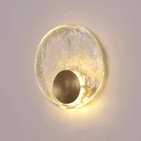 Light luxury copper bedroom bedside wall lamp living room sofa simple background wall glass wall lamp designer creative lamps 1