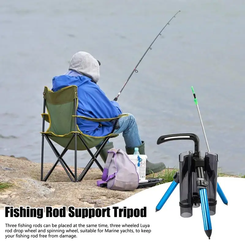 Foldable Fishing Rod Stand Outdoor Bracket Tripod Stand Support