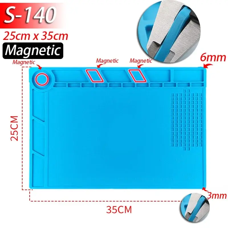 Soldering Station Mat Silicone Work Mat Heat Resistant 932°F Anti-Static Magnetic Mat for Electronic Phone Laptop Watch Repair - Image 17