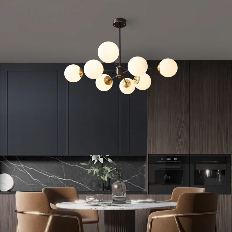 Modern luxury chandelier lighting living room glass LED chandelier ceiling Nordic dining room bedroom kitchen ceiling light