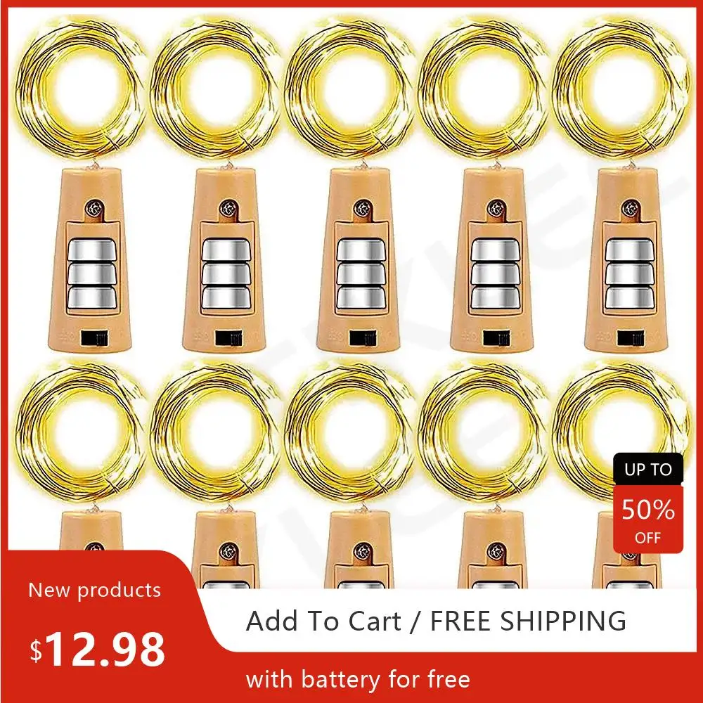 медная гирлянда в форме пробки