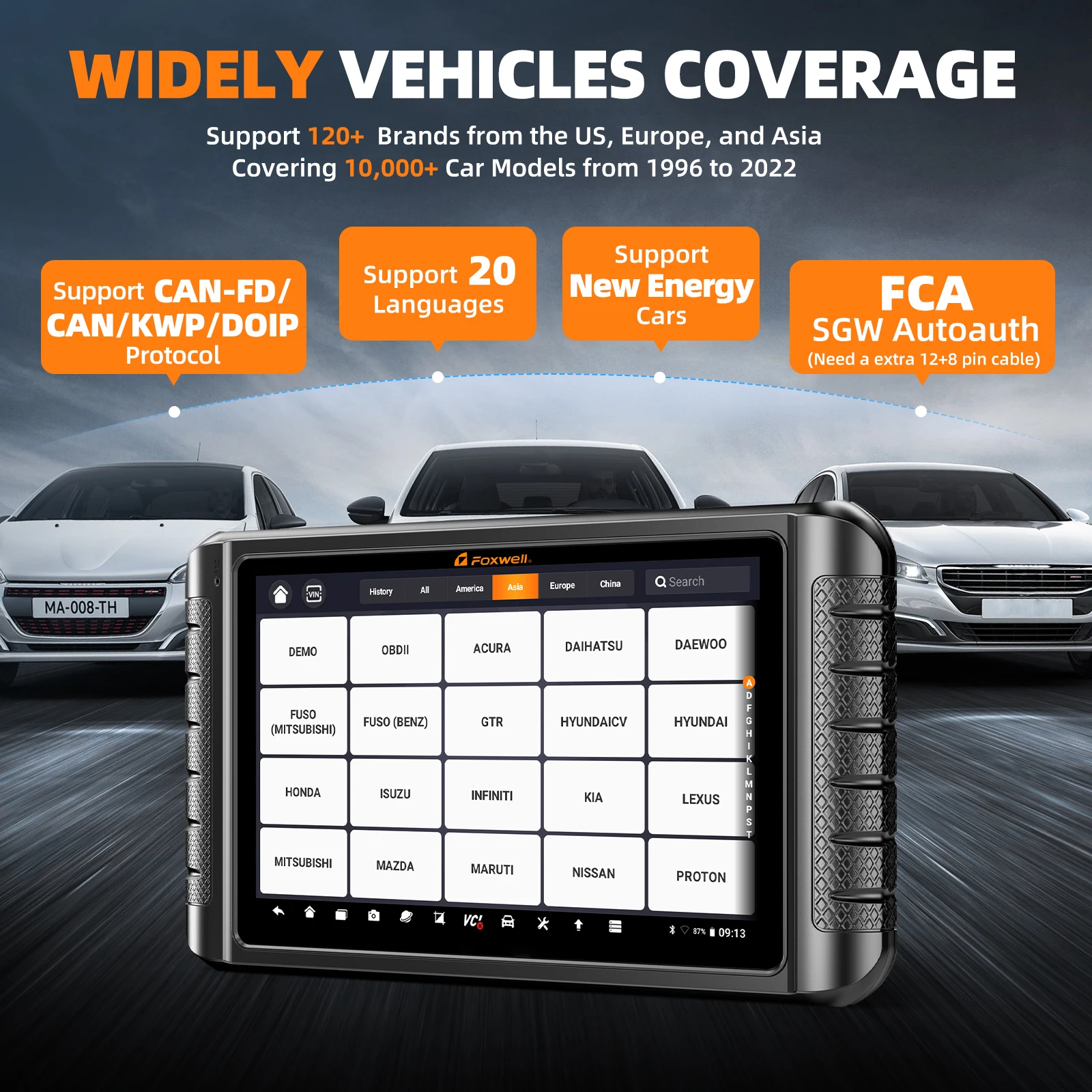 2025 FOXWELL NT1009 OBD2 Bluetooth Car Scanner All System A/F Adjust 35 Reset Active Test ECU Coding OBD 2 Auto Diagnostic Tools 5