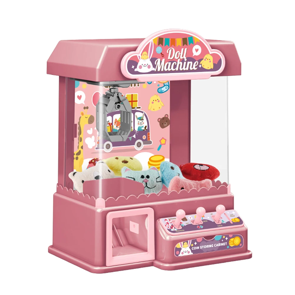Doll Claw Machine Arcade Claw Game Machine Toy with 10 Dolls 10 Capsule Gifts for Girls and Boys for Kids 6 Years Old and Up 6