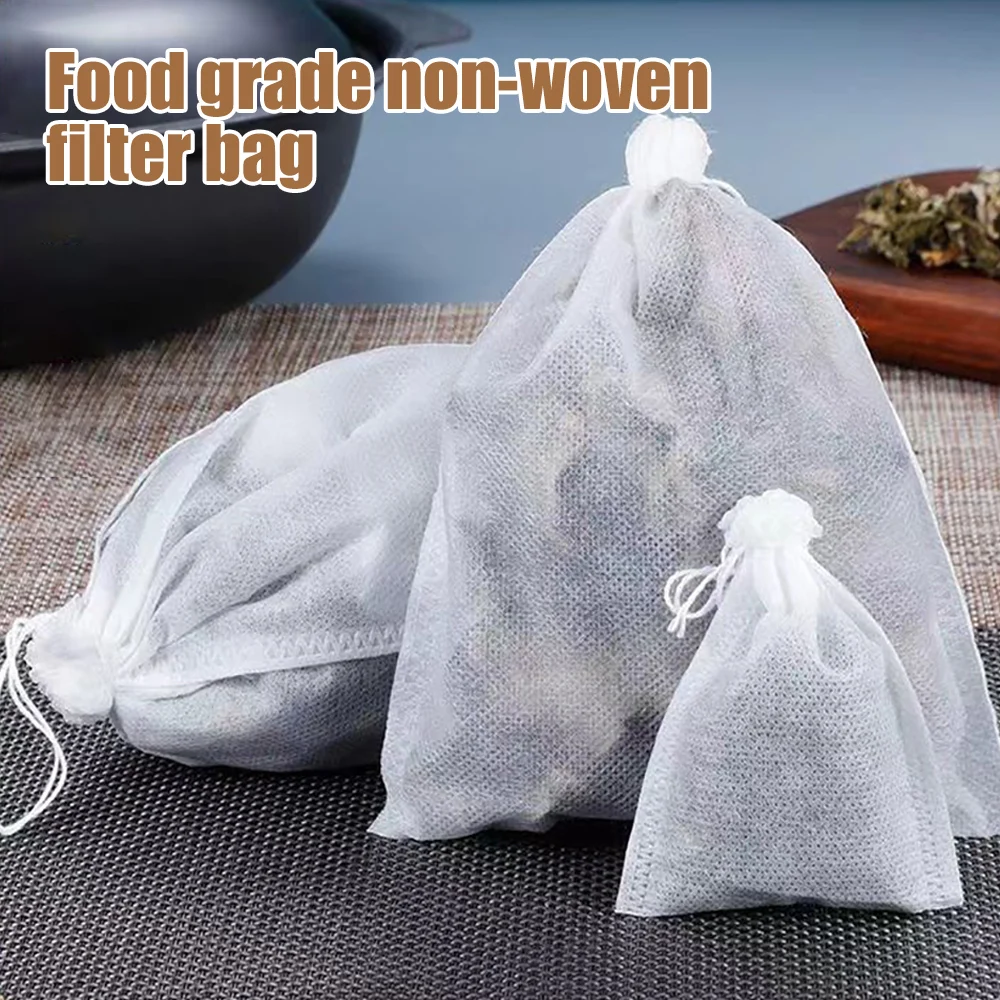 Disposable Tea Filter Bags 100pcs Drawstring