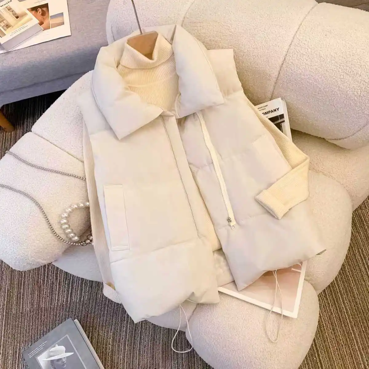 Winter Warm Padded Vest Women's Vest Sleeveless Jacket Casual Elegant Tank Top New In Coats & Jackets Matching Chic Outerwears