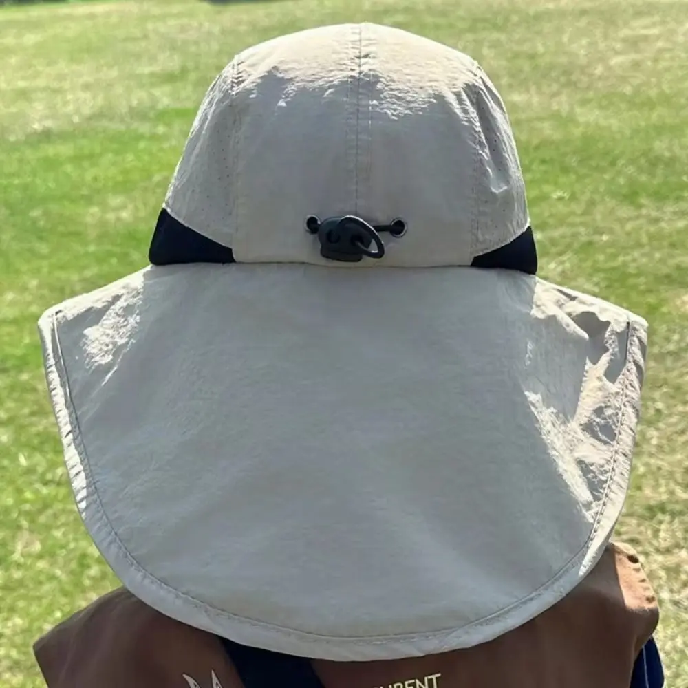 Big Brim Shawl Children's Summer Hat Sun Protection Neck Ear Cover Kids Sunscreen Hat Anti UV Breathable Kids Beach Caps