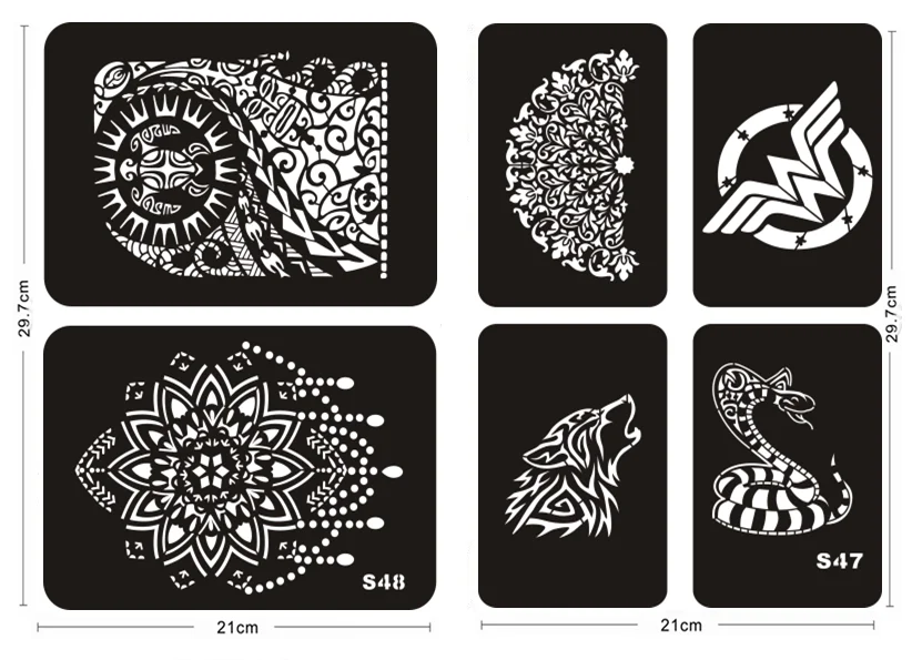 44 Pochoirs De Maquillage Réutilisables Pour Enfants – Avec 5 éponges Doigts Et 10 Pinceaux, Pour Fêtes Et Halloween