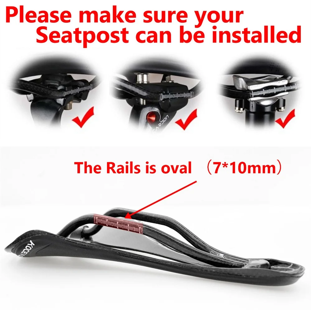 Kocevlo carbon sattel t800 carbon faser + leder faser ultraleicht fahrrad mtb bike sattel sitz – Detail 3