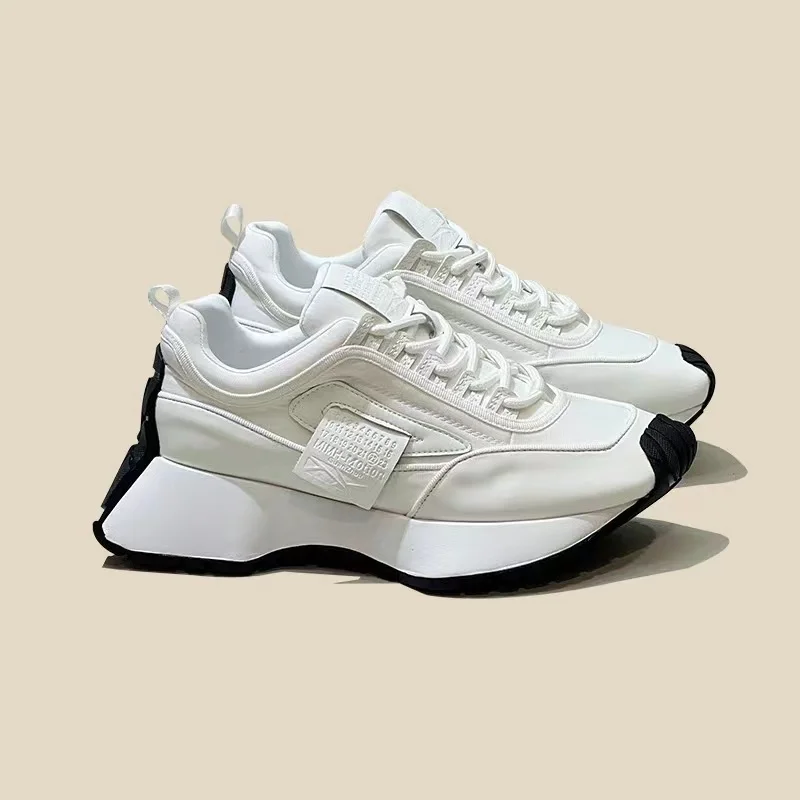 Sneakers Con Plateau Off Black White Buckle Air Mesh Designer Trainers Fondo Spesso Chunky Sneakers Da Donna Scarpe Casual Vulcanizzate