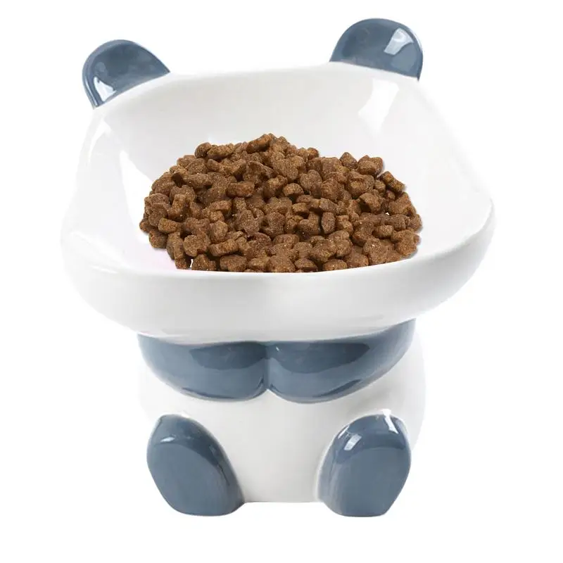

Elevated Dog Bowl Ceramic Panda Shape Cat Feeder Cute Dog Feeder for Prevents Overeating & Excessive Head Bowing Cartoon Feed