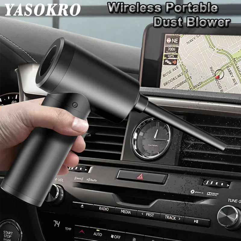 

Air Duster with 50000 RPM Improved Motor Electric Air Blower Computer Cleaning Compressed Air Duster for Keyboard Laptop PC Car