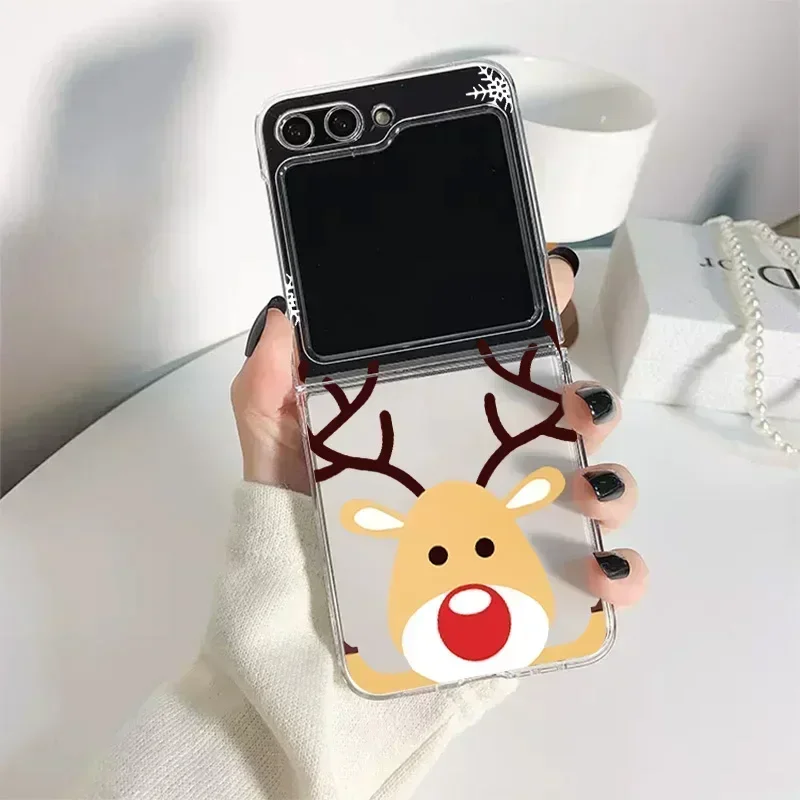 Festive Reindeer & Santa Clear Phone Case - Christmas Edition