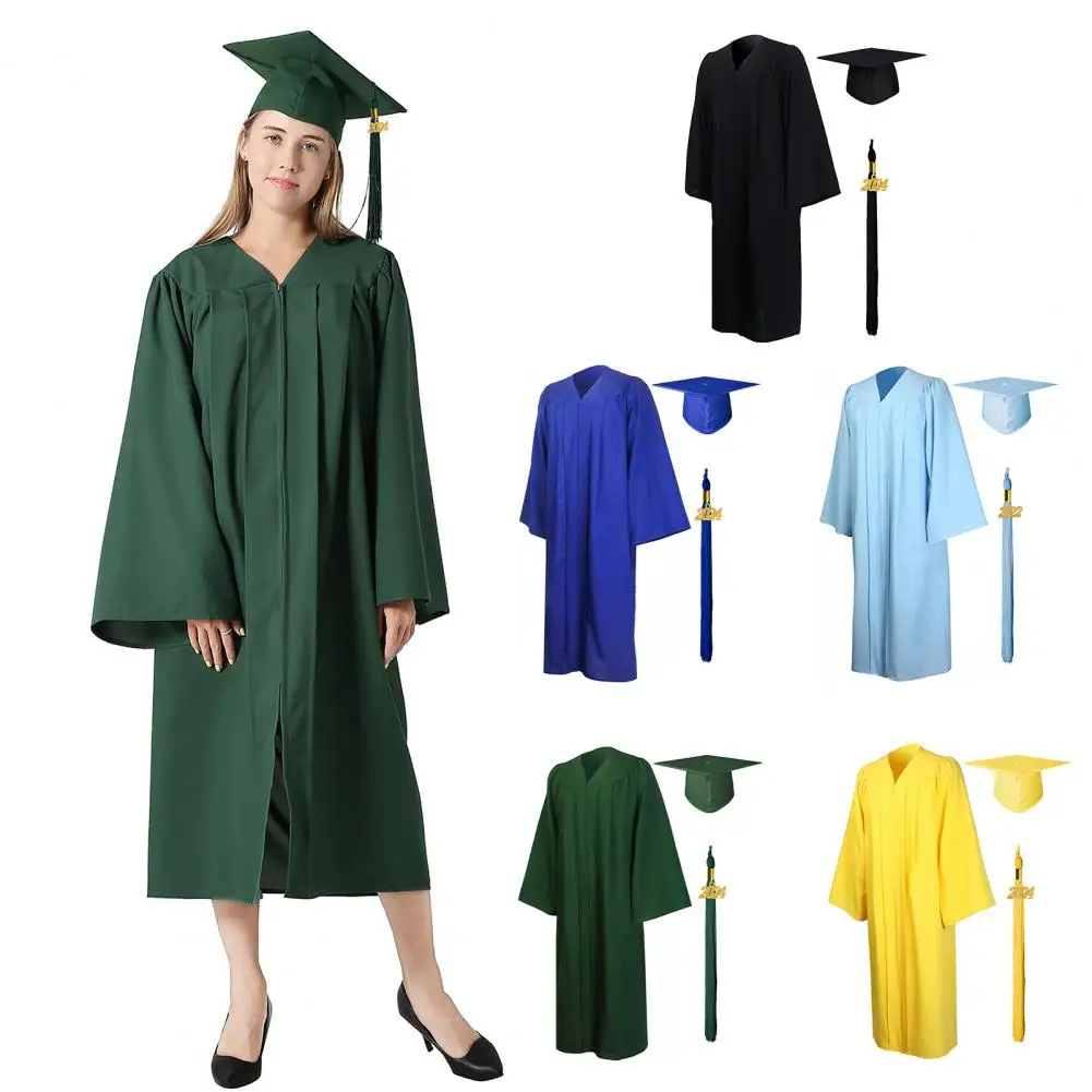 Vestido De Graduación Para Niños Y Niñas - Bata Con Sombrero Y Borla, Unisex, Tallas 4-10 Años, Varios Colores (Rosa, Talla 8)