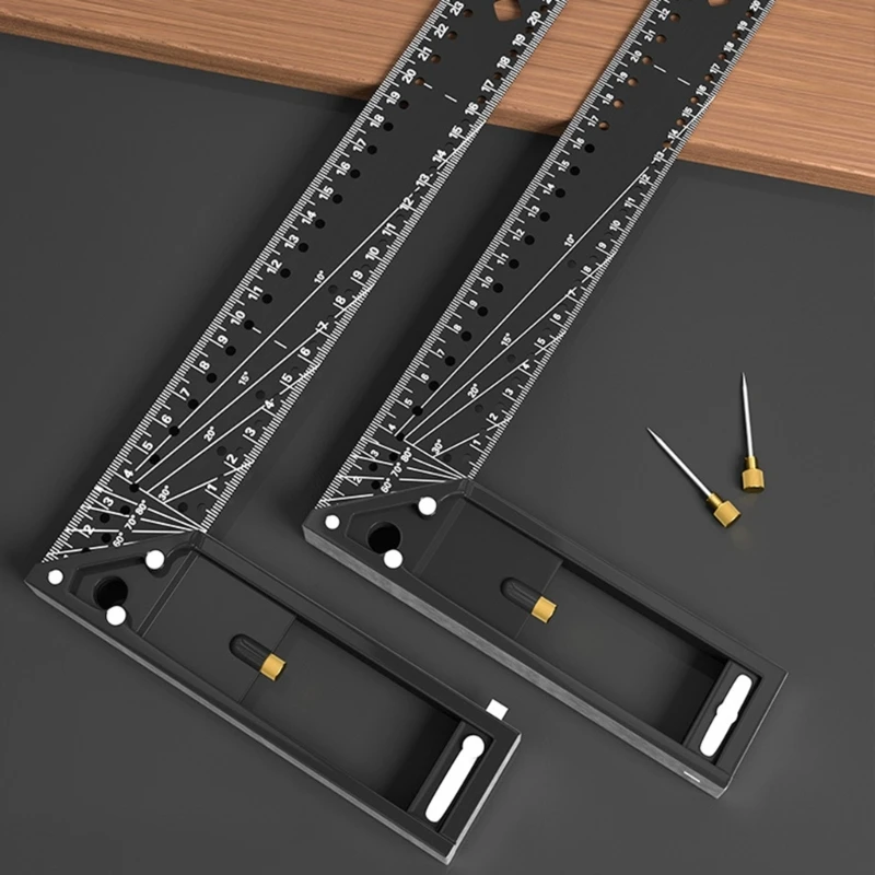 Инструмент Carpenter Square, комбинированный квадрат 12 дюймов/300 мм, 15,7 дюйма/400 мм, угловая линейка, квадратная линейка