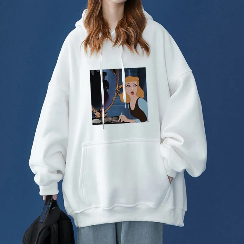 

Funny Princess Jasmine Cinderella Hoodies Girls Kawaii Pullovers Winter Woman Tracksuit 2022 Sweatshirt Anime Girlfriend Gift
