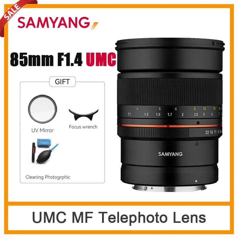 Teleobiettivo Samyang Mf 85Mm F1.4 Umc Con Messa A Fuoco Manuale Per Sony A/E Canon Nikon(Af) M4/3 Pentax K Mount Camera