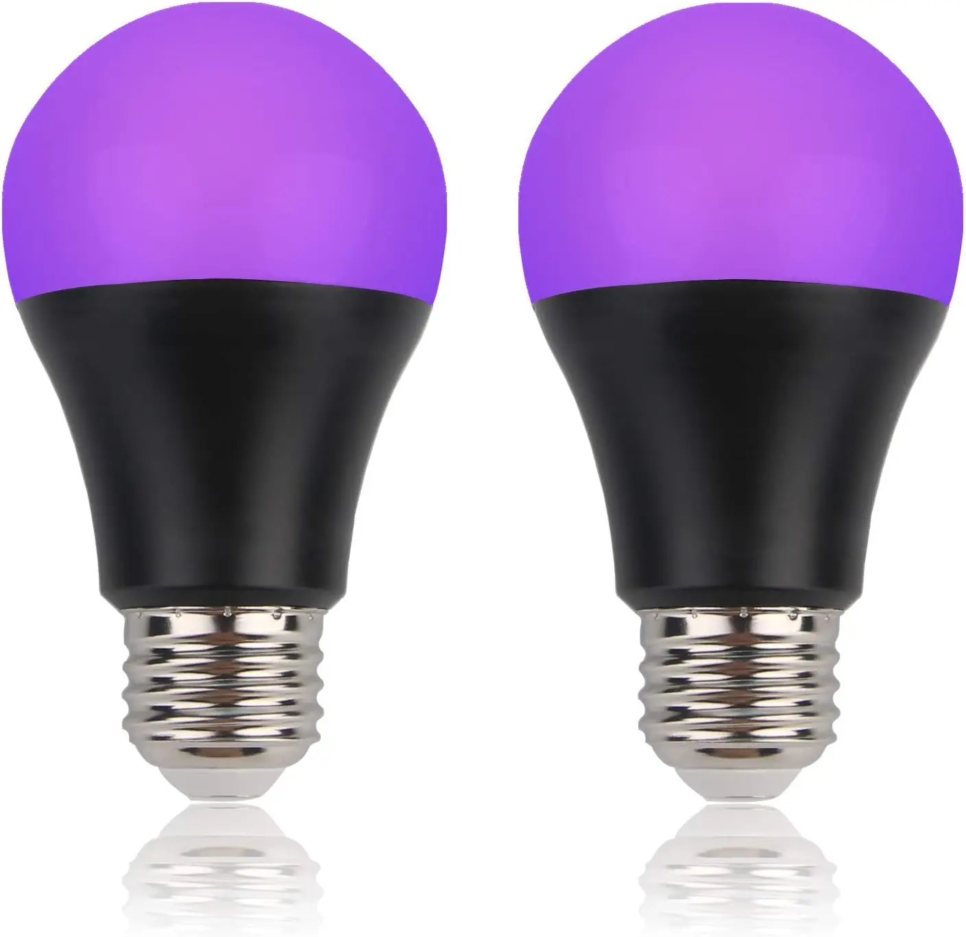 Black Light Bulbs E27 E26 Halloween 10W A19 UV Blacklight UVA Level 395nm Wavelength Glow in The Dark LED UV Black Light Bulbs For Body Art Paint