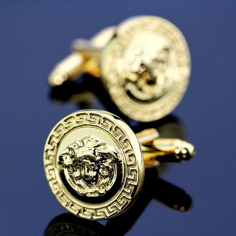 High Quality Men's Cufflinks Cuff Silver Embossed round Temperament Cufflink AliExpress