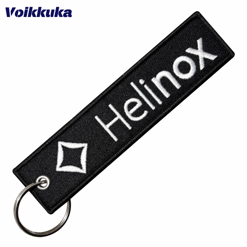 1PC 2PCS 3PCS 세트 판매 Helinox 양면 자수 검은 천 태그 키 체인 배낭 펜던트 오토바이 키 액세서리