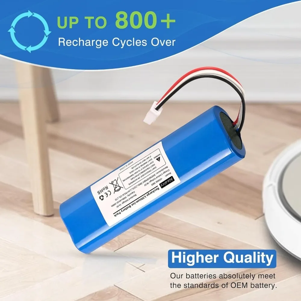 6800mAh Replacement Battery for Ecovacs Deebot Ozmo 900,901,905,920,930,937,N8,N8 Pro Li-ION 14.4V Robot Vacuum Cleaner Battery 5