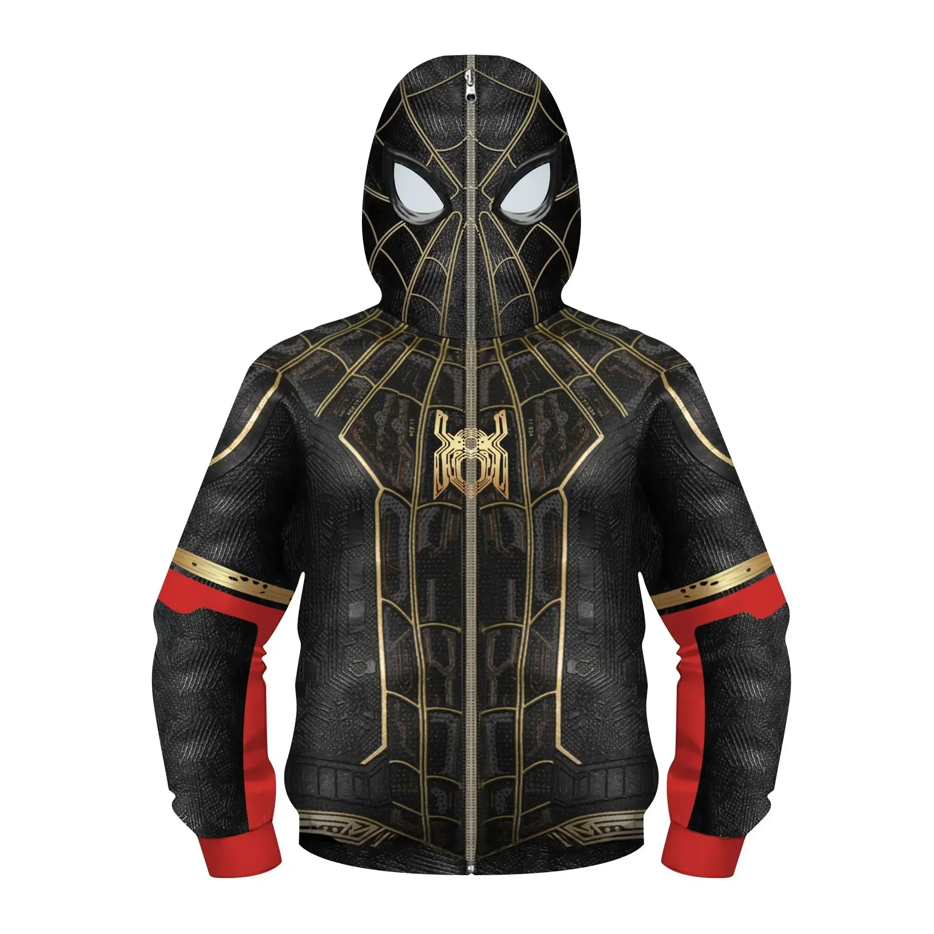 thumbnail image 1 of Sudadera con capucha de superhéroe Spiderman de Los Vengadores para niños, sudadera con cremallera 3D de Miles Morales, chaqueta de Iron Man, disfraz de Cosplay de Anime para niños y niñas, 1 of 5