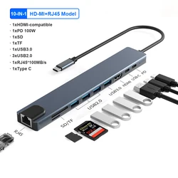 Universal 4K USB-C Docking Station with HDMI, VGA, Ethernet, and USB 3.0 Hub (10-IN-1 HDMI)