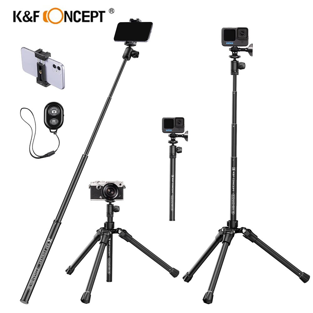 

K & F Concept 67-дюймовый Штатив для видеозаписи телефона Штатив для видеокамеры штатив с Bluetooth дистанционным управлением