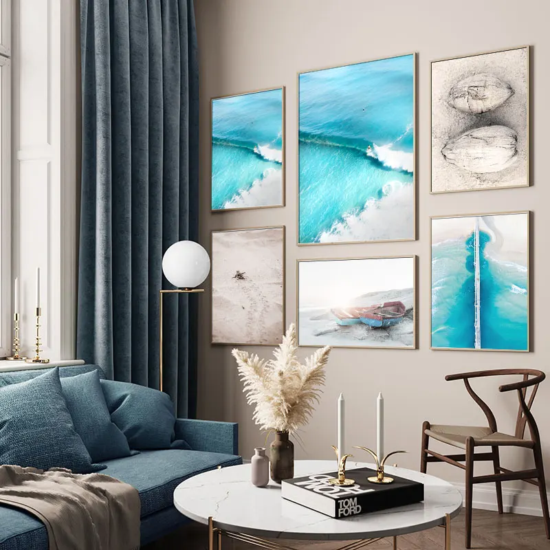 Printmaking Photography Picture Modern Decor Surf Sea Beach Landscape