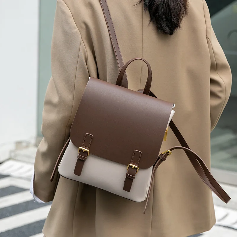 Luxury leather high sense commuter large capacity women's shoulder bag casual ins wind light girls' shoulder bag.