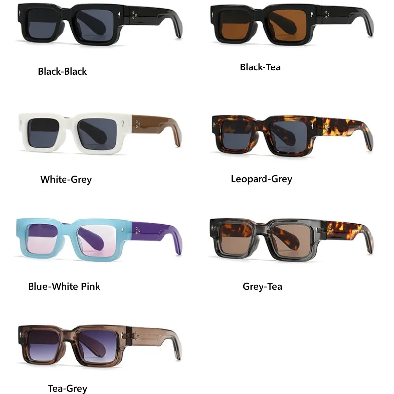 Vintage Small Square Sunglasses Women Men Fashion Retro Thick Edge Frame Luxury Male Sun Glasses Shades UV400 Eyeglasses fashion sunglasses