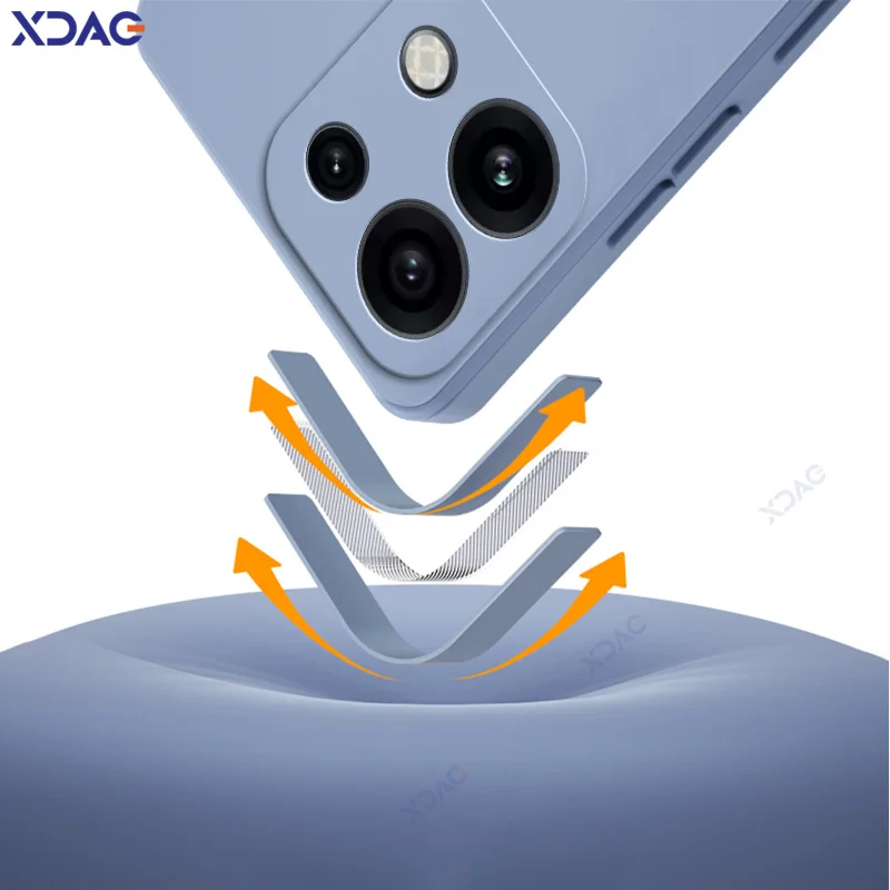 Square Liquid Silicone Shockproof Back Cover - Soft, Anti-Drop Protection